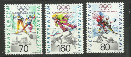 Liechtenstein   N° 971  à  973   Jeux Olympiques  Albertville 1992 Neufs  * *   B /TB    Voir Scans   Soldé ! ! ! - Winter 1992: Albertville
