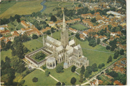 Salisbury Cathedral, England  From The Air Seen From The South-east Shows The Spire (404 Ft.) - Salisbury