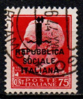 1944 Repubblica Sociale: "imperiale" Soprastampata 75 Cent. Usato - Afgestempeld