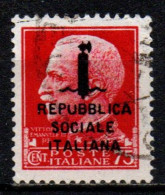 1944 Repubblica Sociale: "imperiale" Soprastampata 75 Cent. Usato - Used