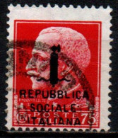 1944 Repubblica Sociale: "imperiale" Soprastampata 75 Cent. Usato - Used