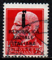 1944 Repubblica Sociale: "imperiale" Soprastampata 75 Cent. Usato - Used