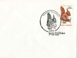 225  Écureuil: Timbre + Oblitération Temp. Roumanie, 1993 - Squirrel Stamp + Pictorial Cancel From Romania - Nager