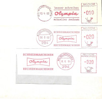 335  Machine à Calculer: 3 Ema D'Allemagne 1962/64 - "Olympia" Calculating Machine, 3 Wilhelmshaven Meters. Computer - Computers