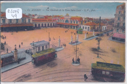 ANGERS- VUE GENERALE DE LA GARE SAINT-LAUD- LA STATION DE TRAMWAYS ET LE VIRAGE- COLORISEE - Angers