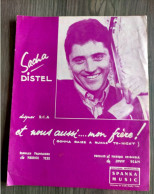 SACHA DISTEL Et Nous Aussi Mon Frère Partition Et Parole 1962  EO - Otros & Sin Clasificación