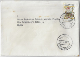 Brazil 1977 Cover Shipped In Florianópolis Stamp National Thanksgiving Day - Brieven En Documenten