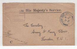 Great Britain OHMS Letter Cover Posted Field Post 1918 APO 200115* - Dienstzegels