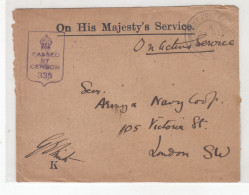 Great Britain OHMS Letter Cover Posted Field Post 191? APO Censored 200115* - Dienstmarken