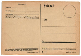 German WW2 Feldpost 05.1943 Unused Form Stationery Card - Turkménistan