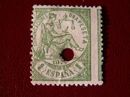 1 è République  // ESPAGNE  --1874   Allégorie De La Justice  1 P Vert -percé D'un Trou  Cote 6  Euro - Ungebraucht