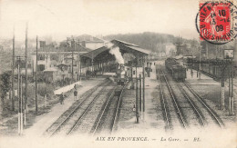 Aix En Provence * La Gare * Train Locomotive Machine Wagons * Ligne Chemin De Fer Bouches Du Rhône - Aix En Provence