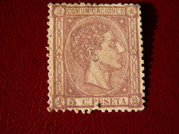 ROYAUME // ESPAGNE  --1875   Alphonse Xii - 5 C  Lilas - Chiffres Au Verso -  Cote 80  Euro -  Petit Trou Bord Inf. - Ongebruikt