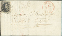 N°3 - Médaillon 10 Centimes Brun, Très Bien Margé, Obl. P.37 Sur Lettre D'EECLOO Le 9 Décembre 1850 Vers Gand. Signé Mir - 1849-1850 Medallones (3/5)