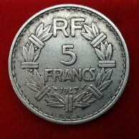 Monnaie France - 1947 - 5 Francs Lavrillier Aluminium - 9 Fermé - 5 Francs