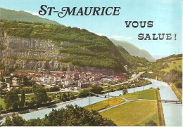 SAINT-MAURICE (Valais-VS) Défilé Marquant La Frontière Entre Le Canton Du Valais Et Le Canton De Vaux  CPSM  GF - Saint-Maurice