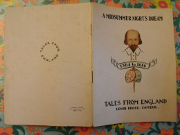 A Midsummer Night's Dream. William Shakespeare. Tales From England. En Anglais. Henri Didier éditeur, Mesnil, 1940 - Autres & Non Classés