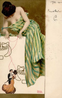 Kirchner, Raphael Jugendstil Prägekarte I-II (leicht Fleckig) Art Nouveau - Kirchner, Raphael