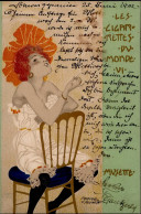 Kirchner, Raphael Signiert Les Cigarrettes Du Monde VI Musette Frau Rauchend 1902 I-II (VS Fleckig) - Kirchner, Raphael