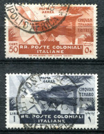 Z3694 ITALIA COLONIE EMISSIONI GENERALI 1933 Cinquantenario Eritreo, Posta Aerea C. 50 + 1 L. (Sassone A15, A16) Usati, - Emissions Générales