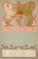 Jugendstil Kalender Poesie Liebe I-II Art Nouveau - Sonstige & Ohne Zuordnung