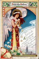 Jugendstil Ostern Sign. Wimmer I-II Art Nouveau Paques - Altri & Non Classificati