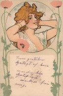 Jugendstil Sign. B.W. I-II (fleckig, Kl. Eckbug) Art Nouveau - Sonstige & Ohne Zuordnung
