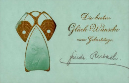 Jugendstil Glückwunsch Prägekarte I-II Art Nouveau - Sonstige & Ohne Zuordnung