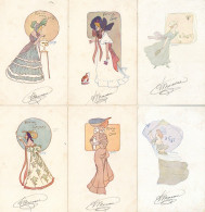 Pousthomis, Leon Lot Mit 9 Künstlerkarten Jugendstil Frauen I-II Art Nouveau Femmes - Altri & Non Classificati