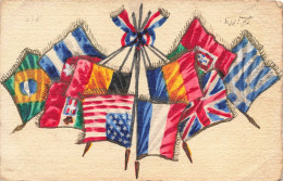 ARTS - Peinture - Drapeaux De Différents Pays - Zilly - Carte Postale Ancienne - Peintures & Tableaux