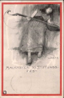 Spatz, Kunstgeschichte Düsseldorf Malkasten 50. Stiftungsfest Sign. Spatz S-O 1898 I-II - Sonstige & Ohne Zuordnung