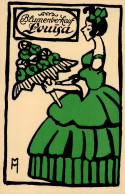 FRANKFURT/MAIN - VOLKSKINDERTAG 1913 Dekorative Künstlerkarte BLUMENVERKAUF LOUISA Sign. MM I - Other & Unclassified