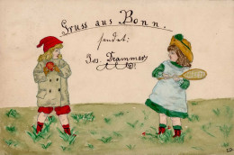 Handgemalt Gruß Aus Bonn Sign. Jos. Drammer 1897 I-II Peint à La Main - Sonstige & Ohne Zuordnung