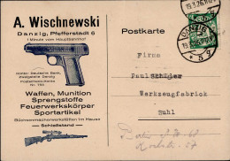 DANZIG - WAFFEN Und MUNITION-Geschäft A.WISCHNEWSKI Pfefferstadt I-II - Pubblicitari