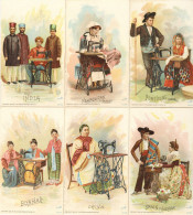 Singer Nähmaschinen Lot Mit 36 Sammelkarten Costumes Of All Nations Souvenit Von Der Worlds Columbian Exposition 1893 - Pubblicitari