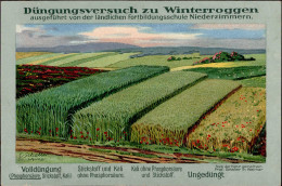 Landwirtschaft - Düngungsversuch Zu WINTERROGGEN V.d. Ländlichen Fortbildungsschule NIEDERZIMMERN Künstlerkarte Sign. C. - Other & Unclassified