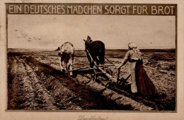 Landwirtschaft - Durchhalten! -  Ein Deutsches Mädchen Sorgt Für Brot - Prop-Ak WK I Paysans - Andere & Zonder Classificatie