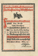 Landwirtschaft Münster I. W. Urkunde Von Der Landwirtschaftskammer Westfalen Aus Karton 1930  II (fleckig, Ecken Gestauc - Otros & Sin Clasificación