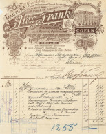 Wein Coeln Fabrik Alex Frank Rechnung Von 1901 II (gelocht, Einriss) Vigne - Altri & Non Classificati