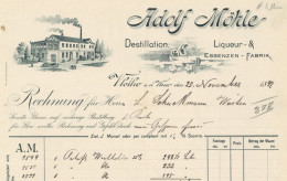 Wein Vlotho A.d.Weser Fabrik Adolf Möhle Rechnung Von 1897 I-II (gelocht, Mittelknick) Vigne - Sonstige & Ohne Zuordnung