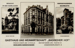 Wein Heidelberg-Handschuhsheim Gasthaus U.Weinwirtschaft Badischer Hof I-II Vigne - Otros & Sin Clasificación