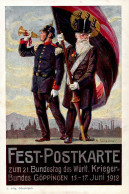 GÖPPINGEN - Festpostkarte 21. Bundestag D. WÜRTT.KRIEGERBUND 1912 Künstlerkarte Sign. K.Gmelich I - Tentoonstellingen