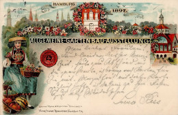 Hamburg Gartenbau-Ausstellung Farblithographie, Mit Entsprechendem Sonderstempel 1897 I-II Expo - Exhibitions