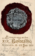 KASSEL - Prägekarte Erinnerung An Den XIX.BUNDESTAG D. DEUTSCHEN RADFAHRER-BUNDES 1902 I - Tentoonstellingen