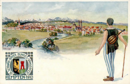 KEMPTEN - XI.SCHWÄB.-BAYER.BUNDES-SÄNGERFEST 1910 Künstlerkarte Sign. J.Annen I - Exposiciones