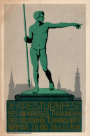 WEIMAR - X.KREISTURNFEST Der DEUTSCHEN TURNERSCHAFT 1914 Mit S-o V. 26.7.14 Künstlerkarte Sign. Zauche I-II - Ausstellungen