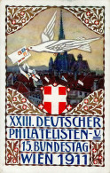 WIEN WK II - DEUTSCHER PHILATELISTENTAG WIEN 1911 GSK Mit S-o Künstlerkarte Sign. Hans Kalmsteiner I - Expositions