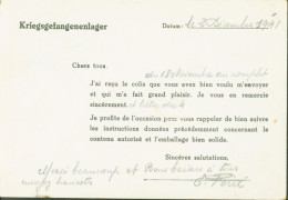 Guerre 40 Kriegsgefangenenlager Accusé Réception Colis + Instructions Pour Les Envois Stalag XIIIC Hammelburg Censure - Prisoners Of War Mail