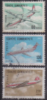 Aviation - Avion - TURQUIE - Fokker F.27, Douglas DC-930, Douglas DC-3 - N° 1823-1824-1825 - 1967 - Oblitérés