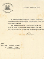 Autograph/Autogramme Hieber, Joahnnes Von. Staatspräsident Von Württemberg. Glückwunschschreiben Zu Einer Goldenen Hochz - Otros & Sin Clasificación